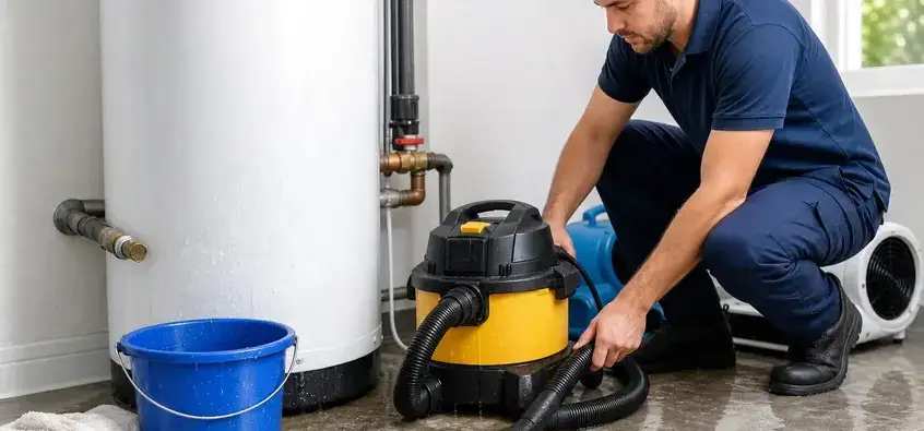 Water heater leak in Wisconsin Rapids, WI by Lane Water Damage Restoration