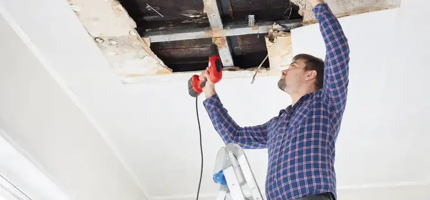 Ceiling water damage in Wisconsin Rapids, WI by Lane Water Damage Restoration